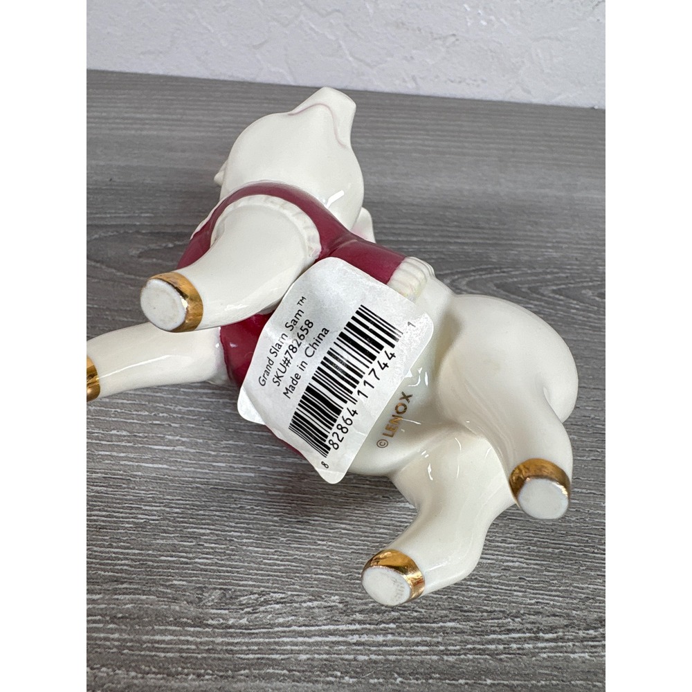 Lenox Grand Slam Sam Porcelain Pig Figurine Baseball Maroon Gold Accents 782658 - Picture 5 of 5